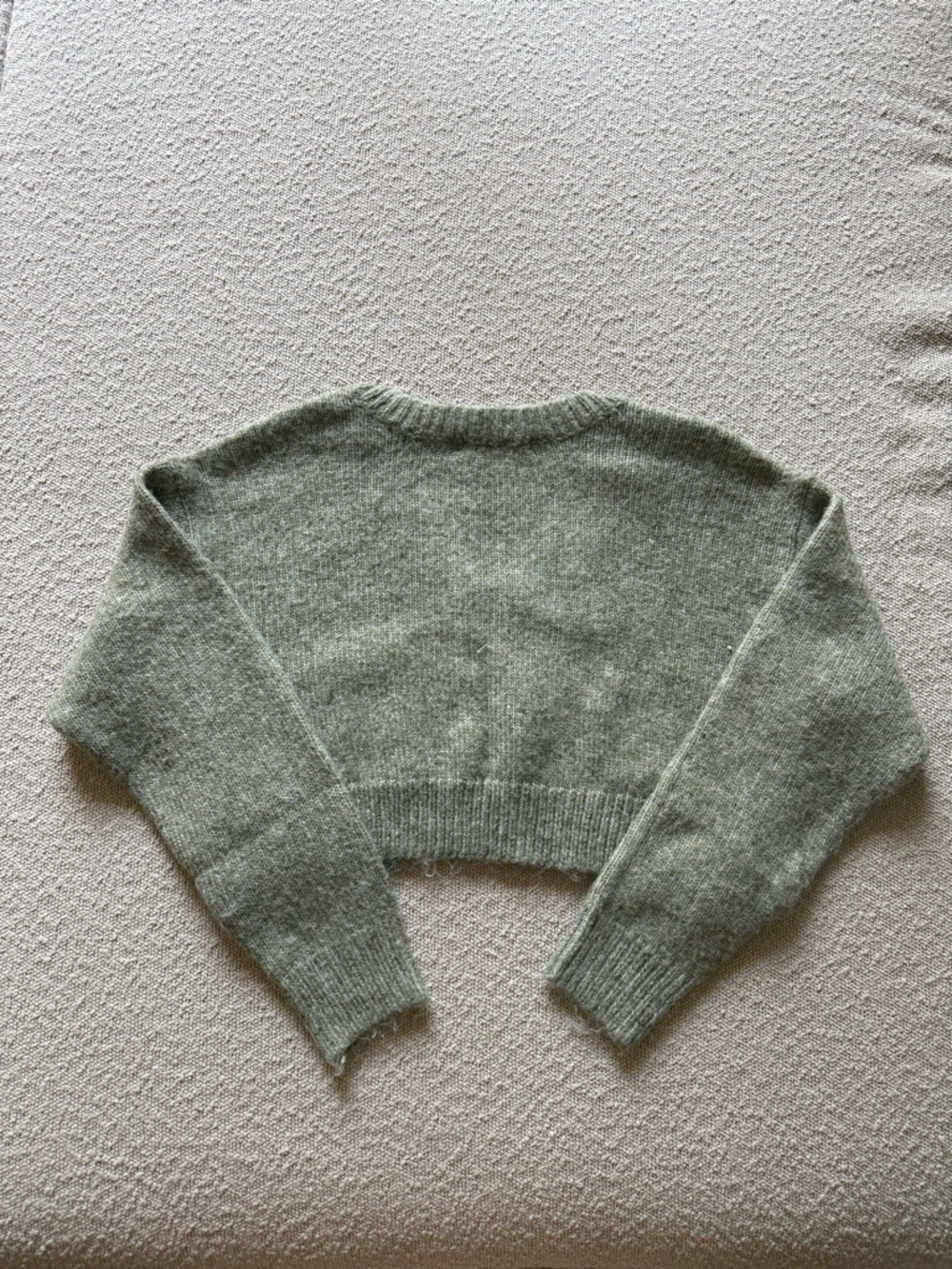 Elodie Olive Green V-Neck Knit Sweater - Picture 3 of 3